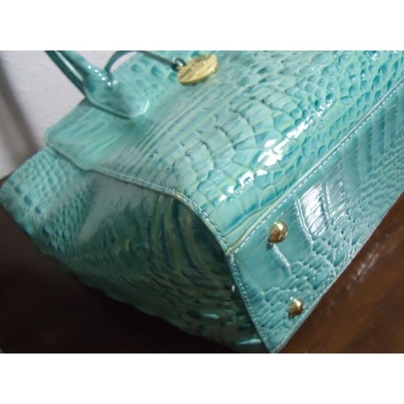 ****SOLD***
/Not for Sale/
Vintage Brahmin Glossy Glass Green Ashby Zip Top Shou - Picture 7 of 12